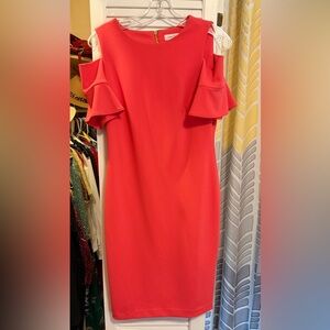 Calvin Klein Vibrant Coral Dress Size 8 Like New!